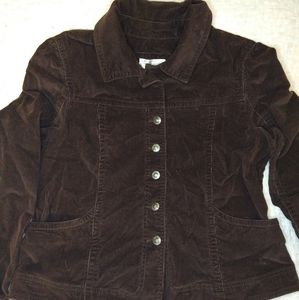 Live A Little Women's Jacket dark brown corduroy XL